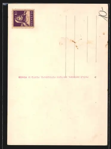 AK Ascona, Uferpartie mit Turm