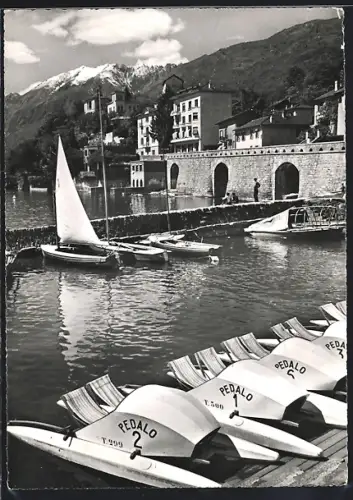 AK Ascona /Lago Maggiore, Porto e S. Michele