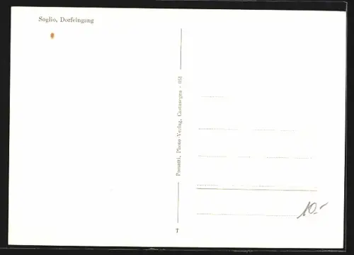 AK Soglio, Dorfeingang mit Kirche