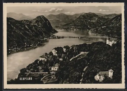 AK Serpiano, Teilansicht mit Blick auf den See