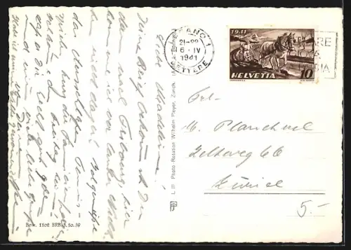 AK Morcote, Panorama durch Tor gesehen