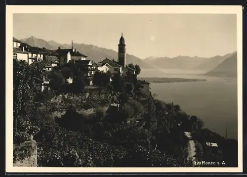 AK Ronco s. A., Panorama mit Kirche