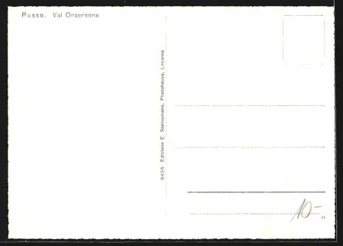 AK Russo /Val Onsernone, Strassenpartie mit Turm