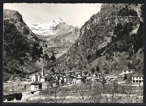AK Sonogno /Valle Verzasca, Panorama & Monte Zucchero