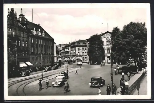 AK Osnabrück, Platz, Strassenbahn