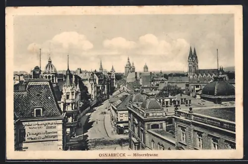AK Osnabrück, Möserstrasse mit Kirche