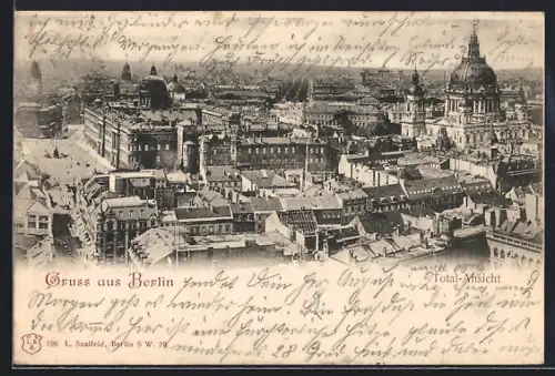 AK Berlin, Totalansicht mit Strassenpartie