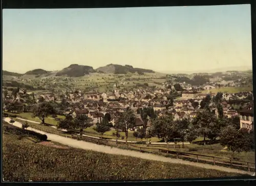 Fotografie Photochrom Zürich, Ansicht Herisau, Blick nach dem Ort