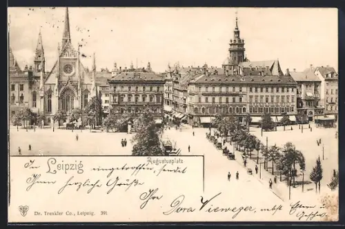 AK Leipzig, Augustusplatz von oben