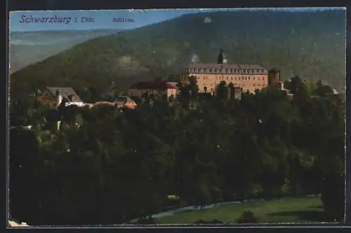 AK Schwarzburg i. Thür., Blick zum Schloss