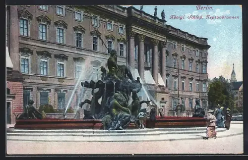 AK Berlin, Königliches Schloss und Neptunbrunnen