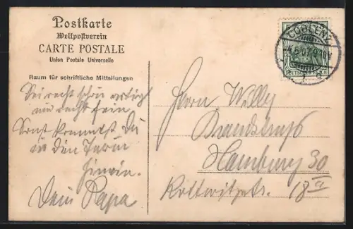 AK Bingen /Rhein, Mäuseturm mit Dampfer