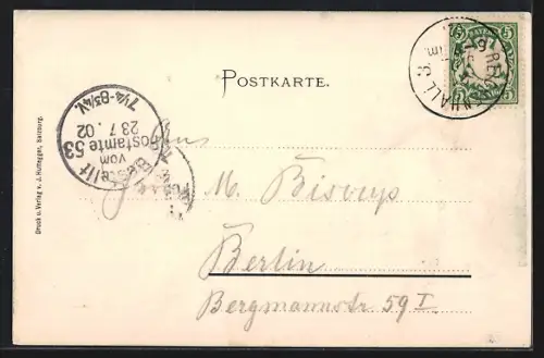 Künstler-AK Bad Reichenhall, Ortsansicht mit umliegenden Bergen