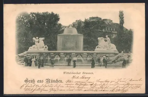 AK München, Wittelsbacher Brunnen