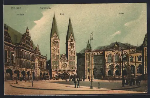 AK Bremen, Rathaus, Dom und Börse