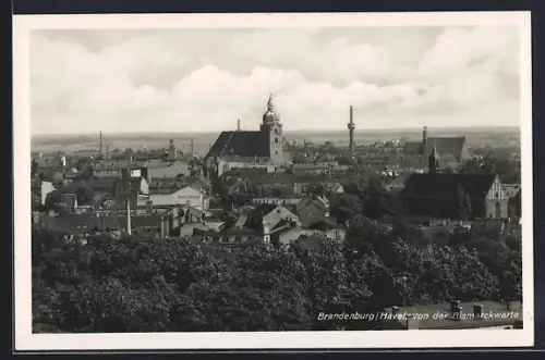 AK Brandenburg / Havel, Panorama von der Bismarckwarte aus