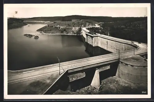 AK Saalburg / Saale, Saaletalsperre, Staumauer, Blick nach dem Retschgrund