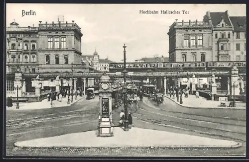AK Berlin-Kreuzberg, Hochbahn Hallesches Tor