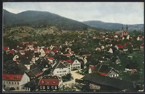 AK Forbach, Luftkurhotel Friedrichshof, Ortsansicht, Kirche