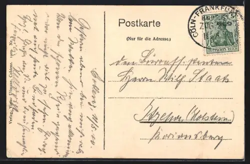 AK Coblenz-Ehrenbreitstein, Festung Ehrenbreitstein, Rheinufer, Dampfschiff