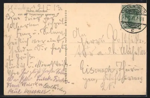 AK Hann.-Münden, Ansicht von der Tillyschanze