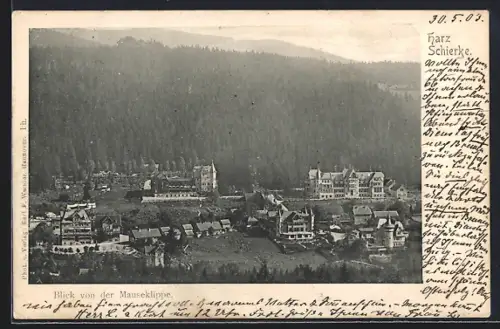 AK Schierke /Harz, Blick von der Mauseklippe