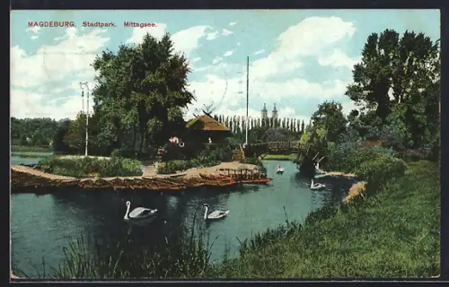 AK Magdeburg, Stadtpark, Mittagsee