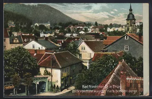 AK Bad Friedrichroda in Thür., Blick vom Hotel Wagner nach dem Arnsberge