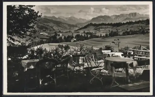 AK Immenstadt /Allgäu, Riederalm, Berggasthaus und Pension, Bergblick