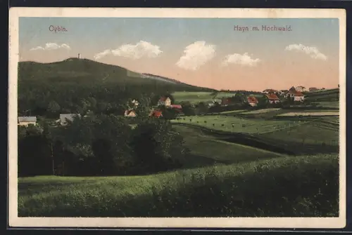 AK Oybin, Hayn m. Hochwald, Landschaftspanorama