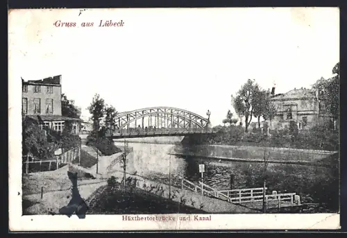 AK Lübeck, Hüxthertorbrücke und Kanal