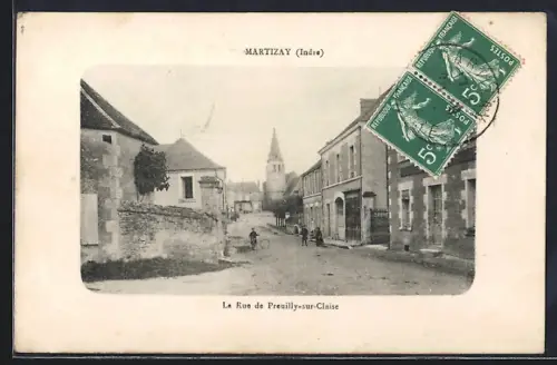 AK Martizay /Indre, La Rue de Preuilly-sur-Claise, Strassenpartie