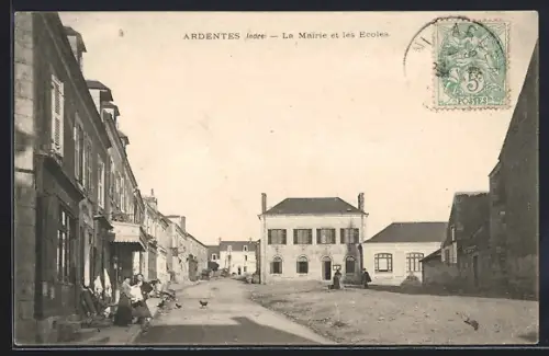 AK Ardentes /Indre, La Mairie et les Ecoles
