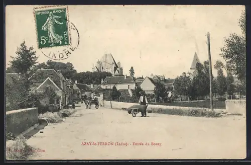 AK Azay-le-Ferron /Indre, Entrée du Bourg