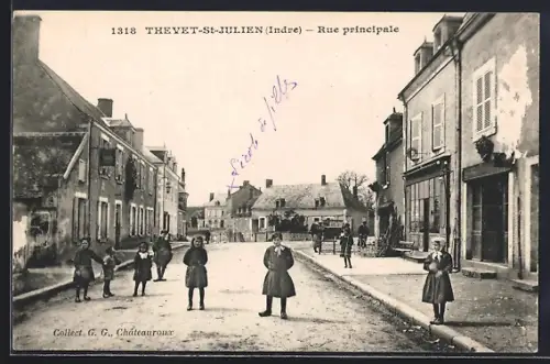 AK Thevet-St-Julien /Indre, Rue principale, Strassenpartie