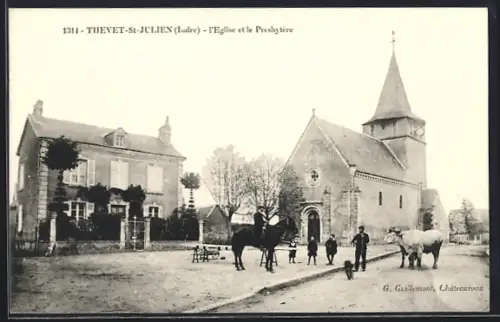 AK Thevet-St-Julien /Indre, L`Église et le Presbytère