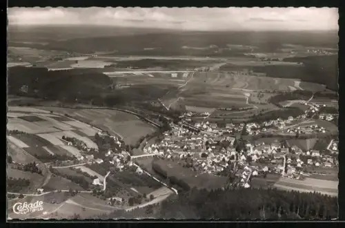 AK Sigmaringen, Luftbild des Ortes und Umgebung