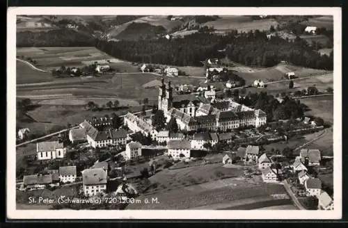 AK St. Peter /Schwarzwald, Klosteranlage, Ortsansicht