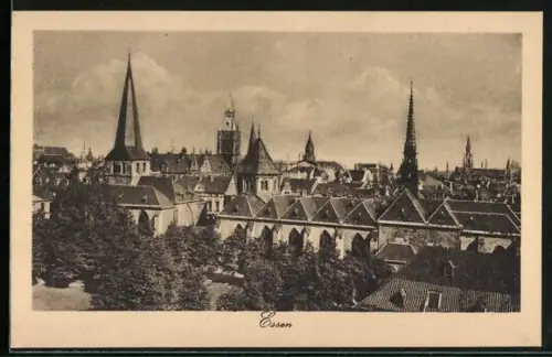 AK Essen / Ruhr, Stadtpanorama mit Kirchen und historischen Gebäuden