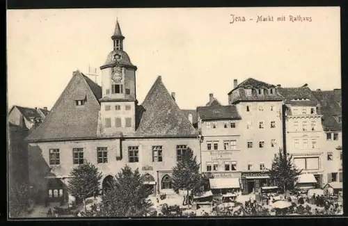 AK Jena, Markt mit Rathaus