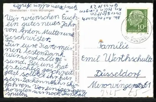 AK Oberstetten /Münsingen, Ortsansicht aus der Luft