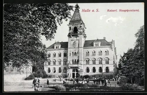 AK Halle a. S., Kaiserliches Hauptpostamt