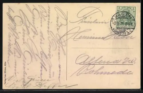 AK Köln a. Rh., Partie am Dom mit Bahnhof