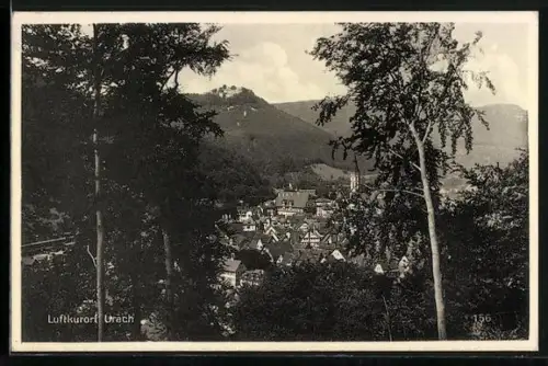 AK Urach / Württbg., Ortsansicht, Berge