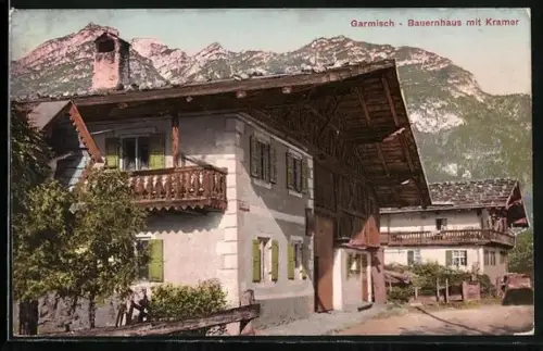 AK Garmisch, Bauernhaus mit Kramer