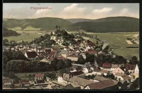 AK Pappenheim / Bayern, Gesamtansicht mit Burg