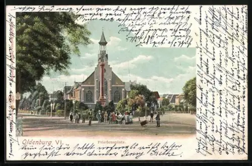 AK Oldenburg / O., Friedensplatz, Kirche