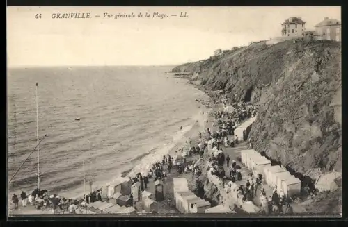 AK Granville, Vue générale de la Plage