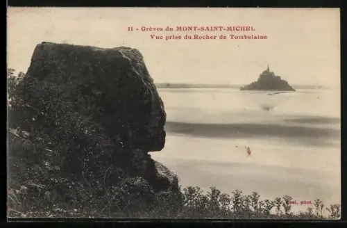 AK Mont-Saint-Michel, Vue prise du Rocher de Tombelaine
