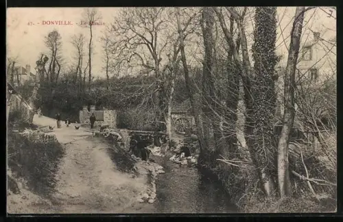 AK Donville, Le Moulin et le ruisseau en hiver